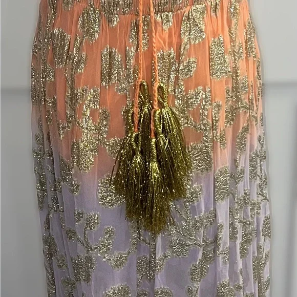 MISS JUNE dress! Worn one time. $245 Elegant Gold and ombré colored. Stunning! - Picture 5 of 11